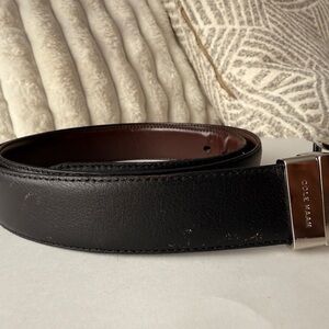 Cole Haan Mens Belt L 38 - 40" Reversible Tan/Black Leather Embossed Edge Large‎
